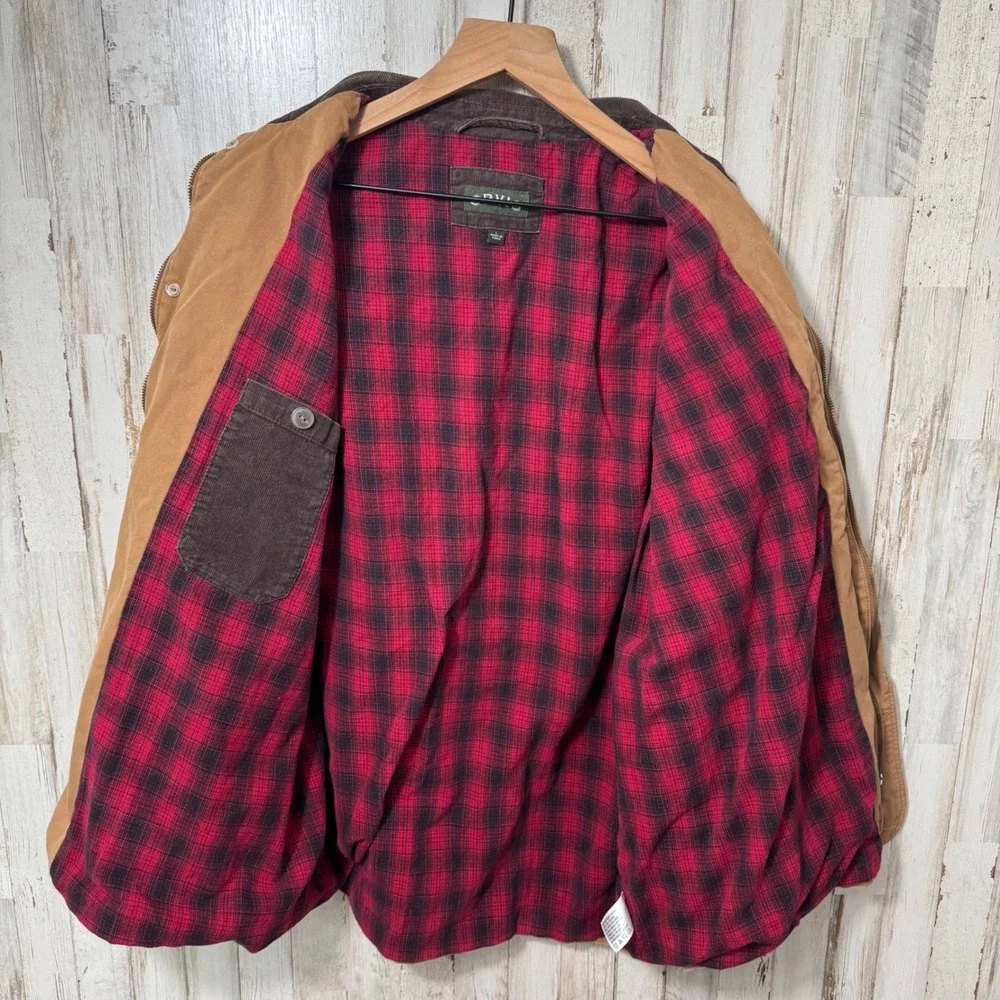 Vintage Orvis Chore Barn Utility Jacket‎ Corduroy Collar Flannel Lining Mens L